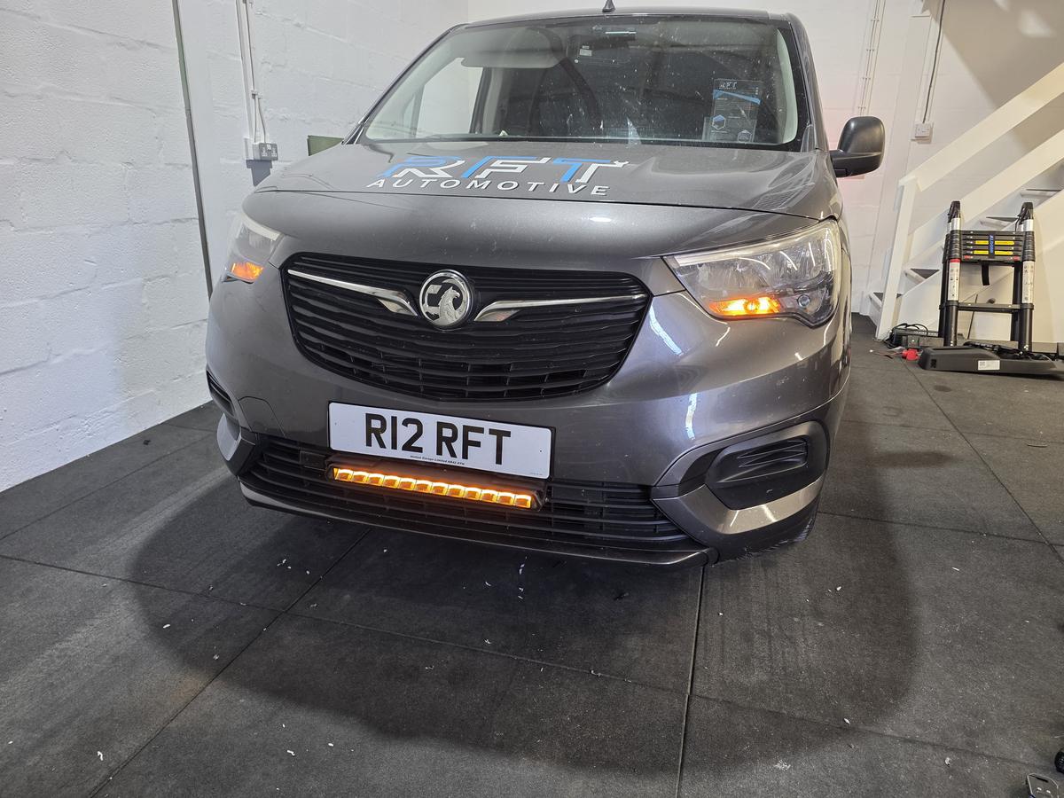 LED light bar fitted into the front grille of the RFT Automotive van